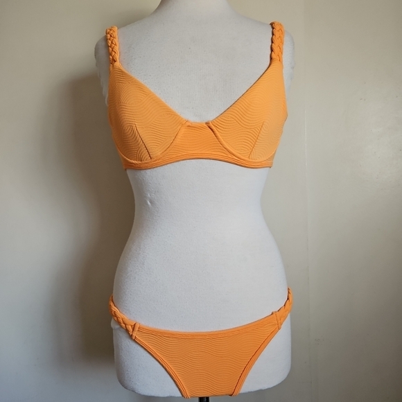 Cantê Orange Braided Strap Swimsuit 2pc Bikini Set Medium Swimwear